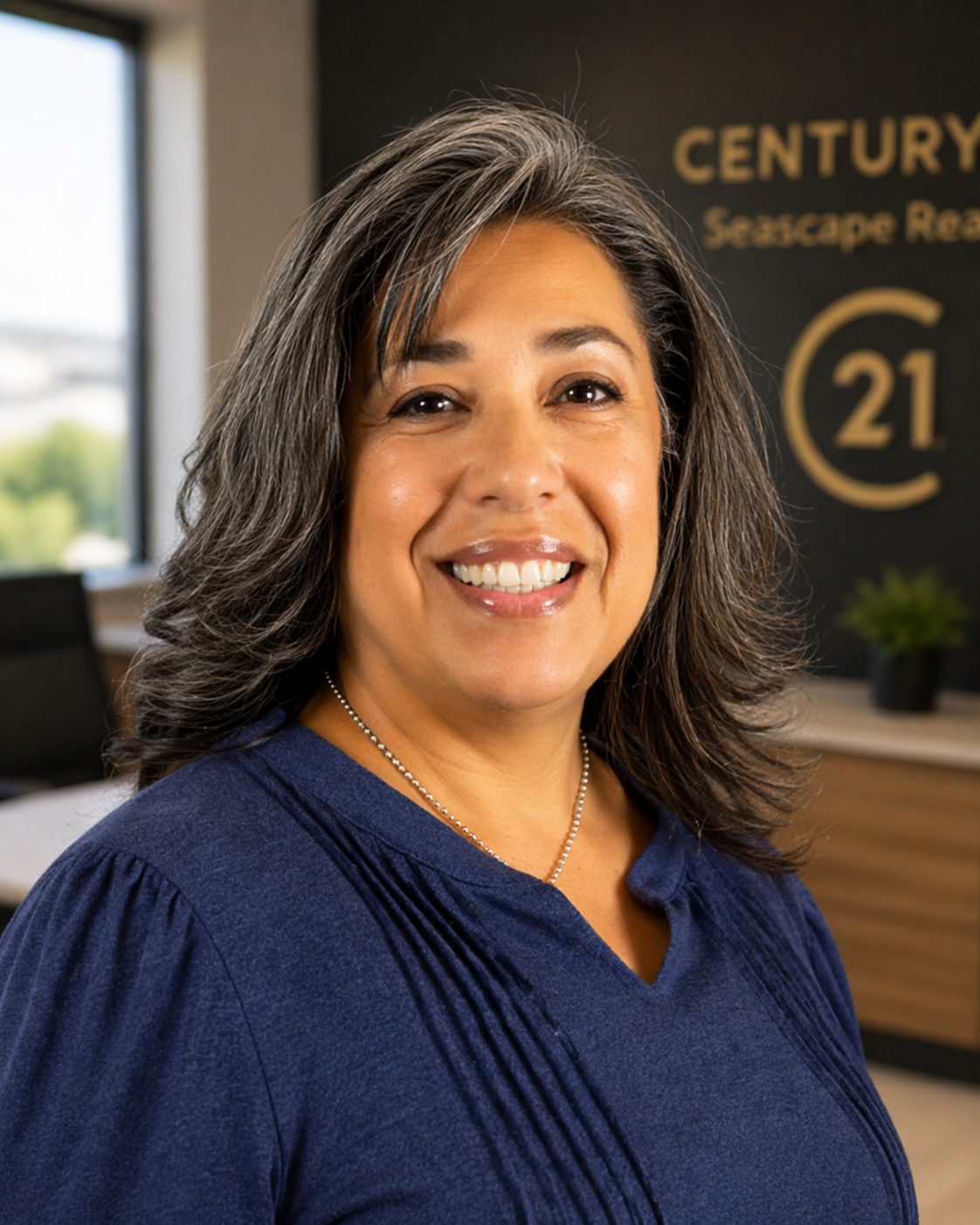 Cristina with C21 backdrop